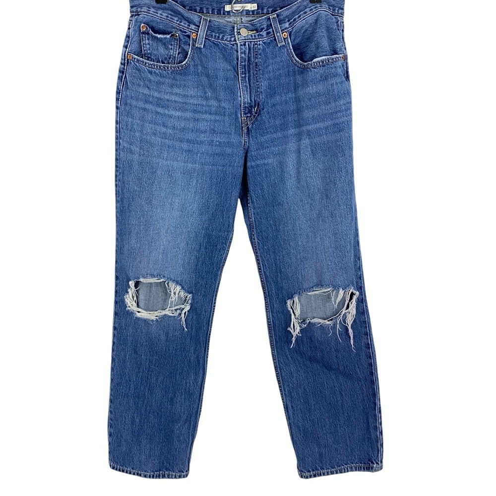 Levi's Classic Blue Distressed Straight Leg Jeans